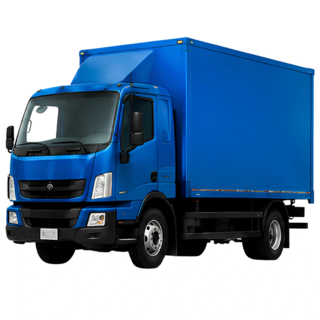 Camión azul de distribución
